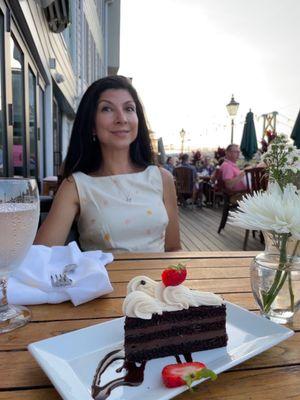 Warm Chocolate Ganache Cake