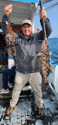 Double lingcod caught on one line