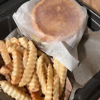 Cheeseburger and fries