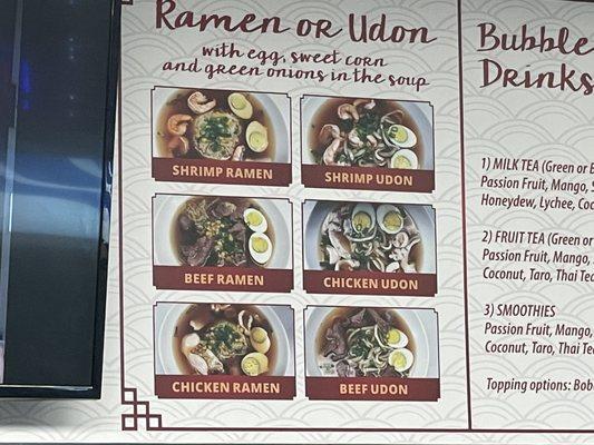 Ramen on the menu