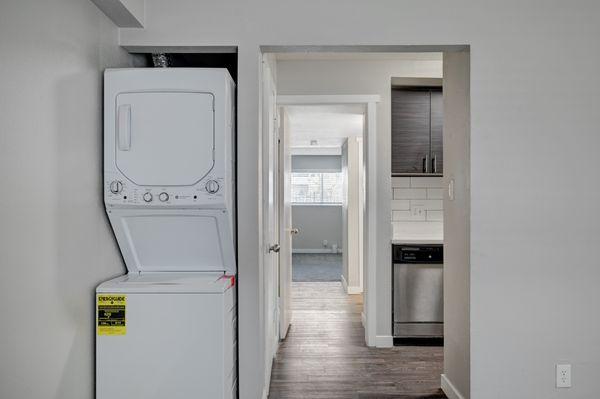 Washer/dryer in select units