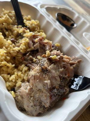 roasted pork w/ rice and beans.