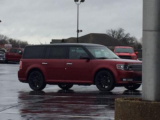 Beautiful red with black trim even with gray skies!