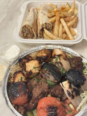 Mixed Platter and schwarma