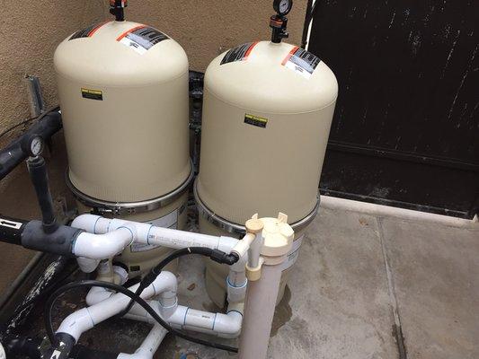 Dual FNS 60 filters replacing single sand filter.