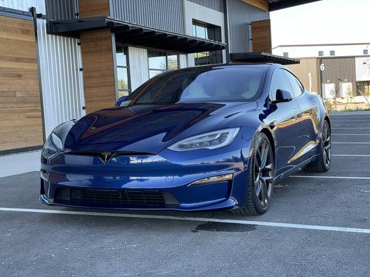 Tesla with Paint Protection Film and Ceramic Coating