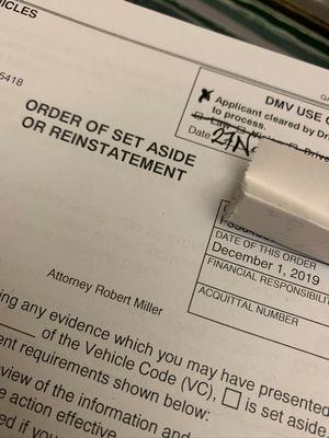 Another DMV win! Third win in a month, and the fourth in 45 days for us with the DMV Orange hearing office.