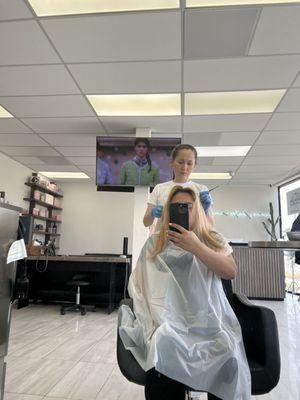 Getting my fresh blond done