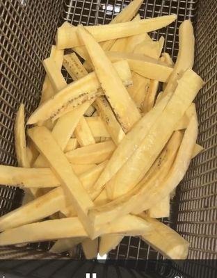 Sweet Plantain fries about to go into the fryer