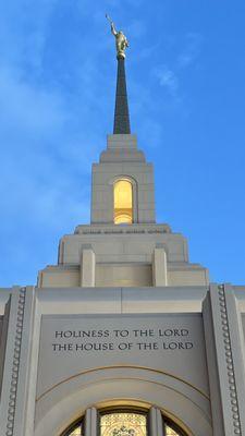 Top of temple at the red Cliffs Utah Temple in Red Cliffs, Utah