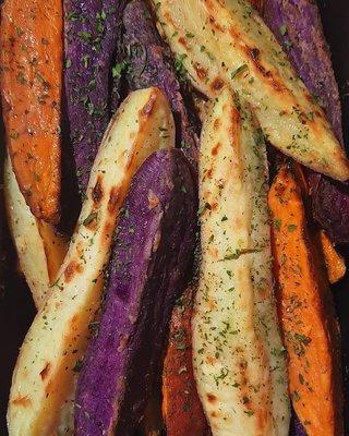 Tri-Colored Roasted Sweet Potatoes w/ Herbs