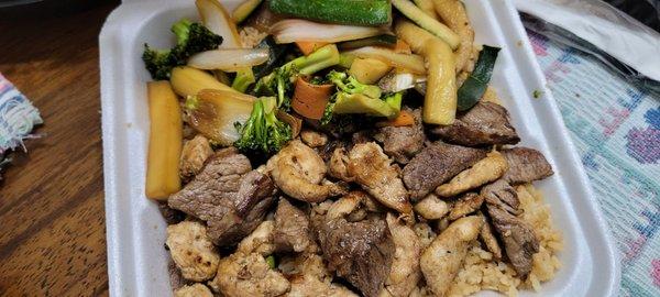 Hibachi steak and chicken