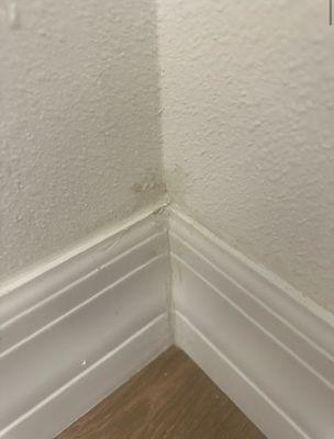 Bad caulk job on baseboards