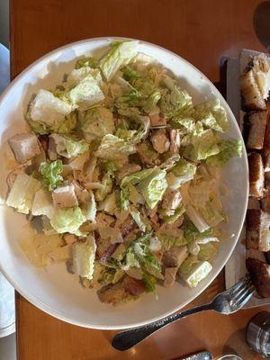 Chicken Caesar salad. I removed the buttery fresh croutons and cheese and ate them separately.