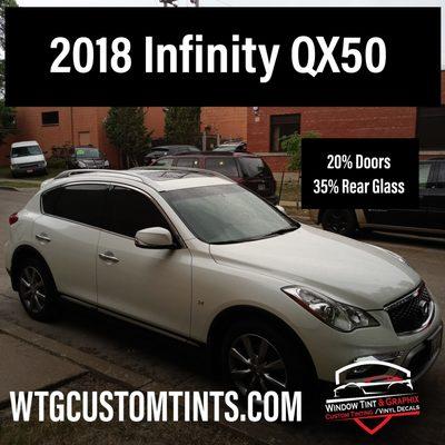 2018 Infinity QX50 20% sides and 35% rear glass.