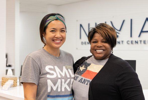 Happy Patient Posing With Nuvia Employee