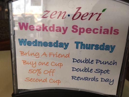 Weekly specials