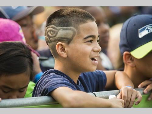 My son's haircut was shown on Seahawk website and their Facebook. Way to go.