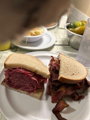 Half pastrami and half corn beef