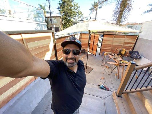 beautiful modern wood fence in manhattan beach california