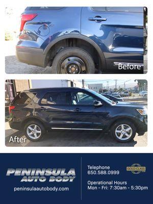 March 2022 Collision Repairs on a Ford Explorer.