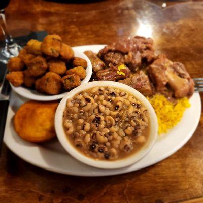 Ox tails black eyed peas okra