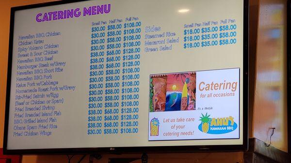 Catering menu