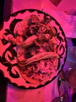 3 tacos (1 shrimp, 2 chicken)