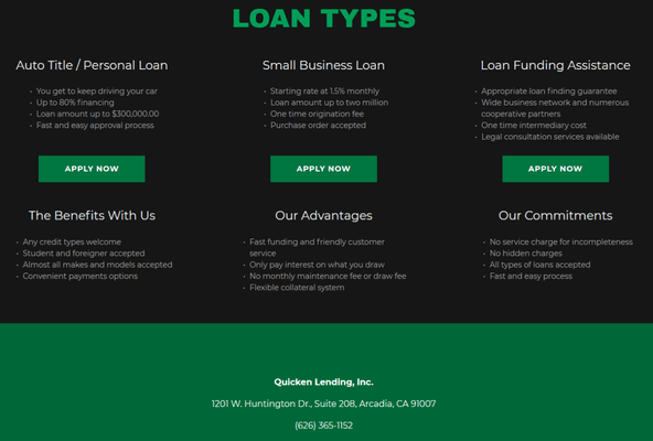 Our loan types