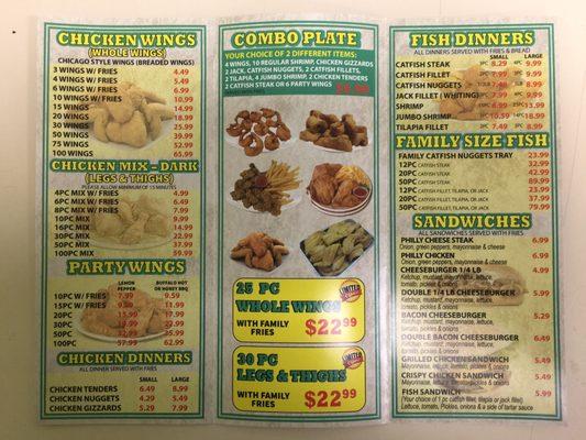 This is their new pricing and menu