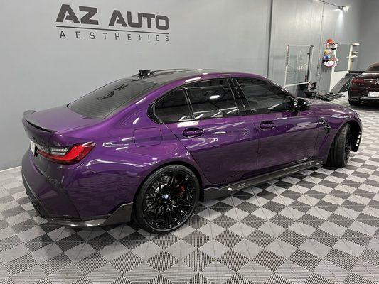 2022 BMW M3 Competition in Twilight Purple.