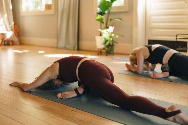 YOGA in "the green room" amongst the plants and beautiful sunlight