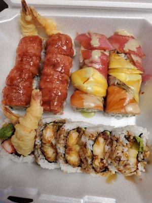 Red Dragon, Tropical, and shrimp tempura