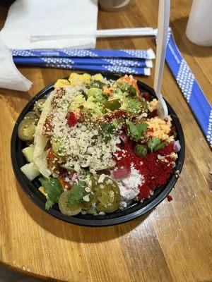 Poke bowl with everything on it