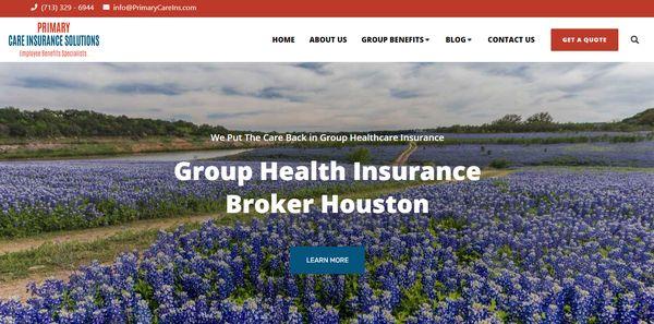 Primary Care Insurance Solutions website front page