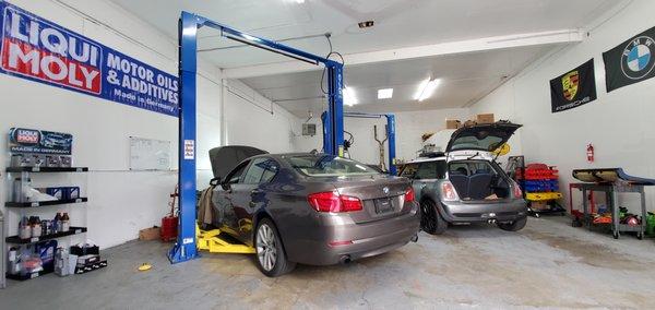 My car being prepped for brake fluid change.