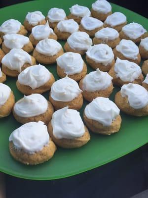 Pumpkin Cookies with Cream Cheese Icing (GF option available)