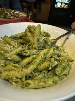 This is the penne pesto with chicken