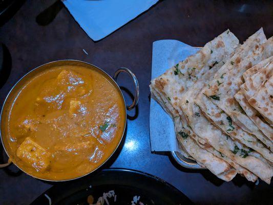 Mango paneer and house made naan