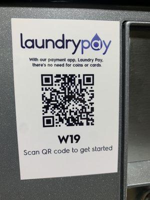 Pay by phone available. Use the QR code to get started. LaundryPay works at both XL Laundry Foley locations.