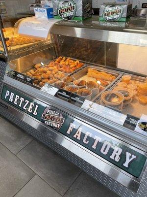 Pretzel choices up front