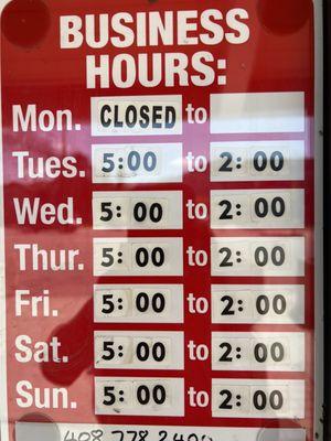 Business hours