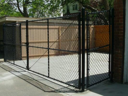 6' tall Residential black coated chain link