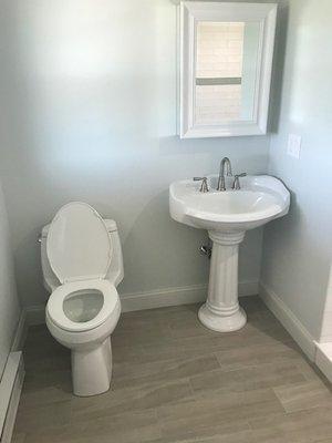 New construction Custom half bath with Pedestal sink