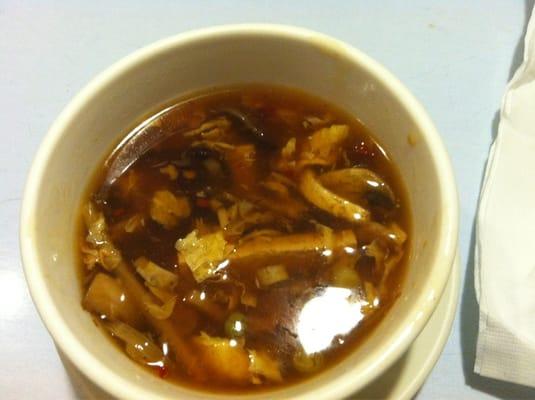 Hot and sour soup! Came out steaming hot! Good flavor