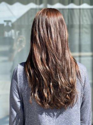 Beautiful auburn hair color!