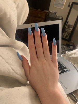 light blue coffin nails