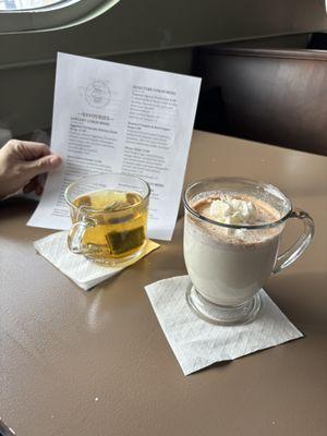 Amazing hot white chocolate and tea