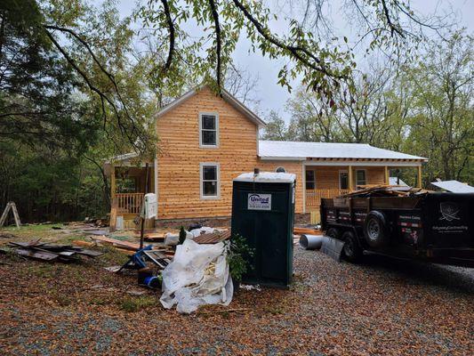 Cedar siding installation