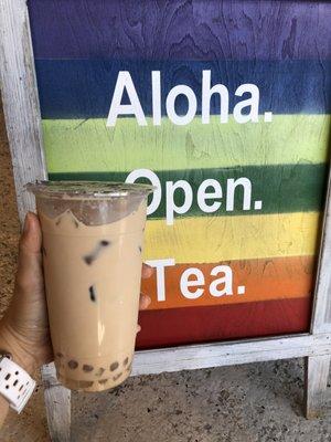 Large sized milk boba tea!!